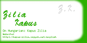 zilia kapus business card